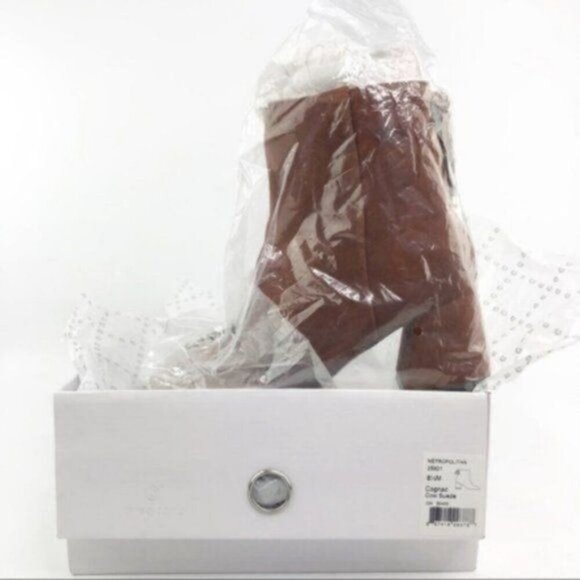 NWT CORSO COMO Tan Cognac Suede Block Heel Booties 8.5 - Picture 7 of 8